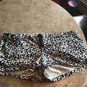 White American Eagle shorts with blue flowers